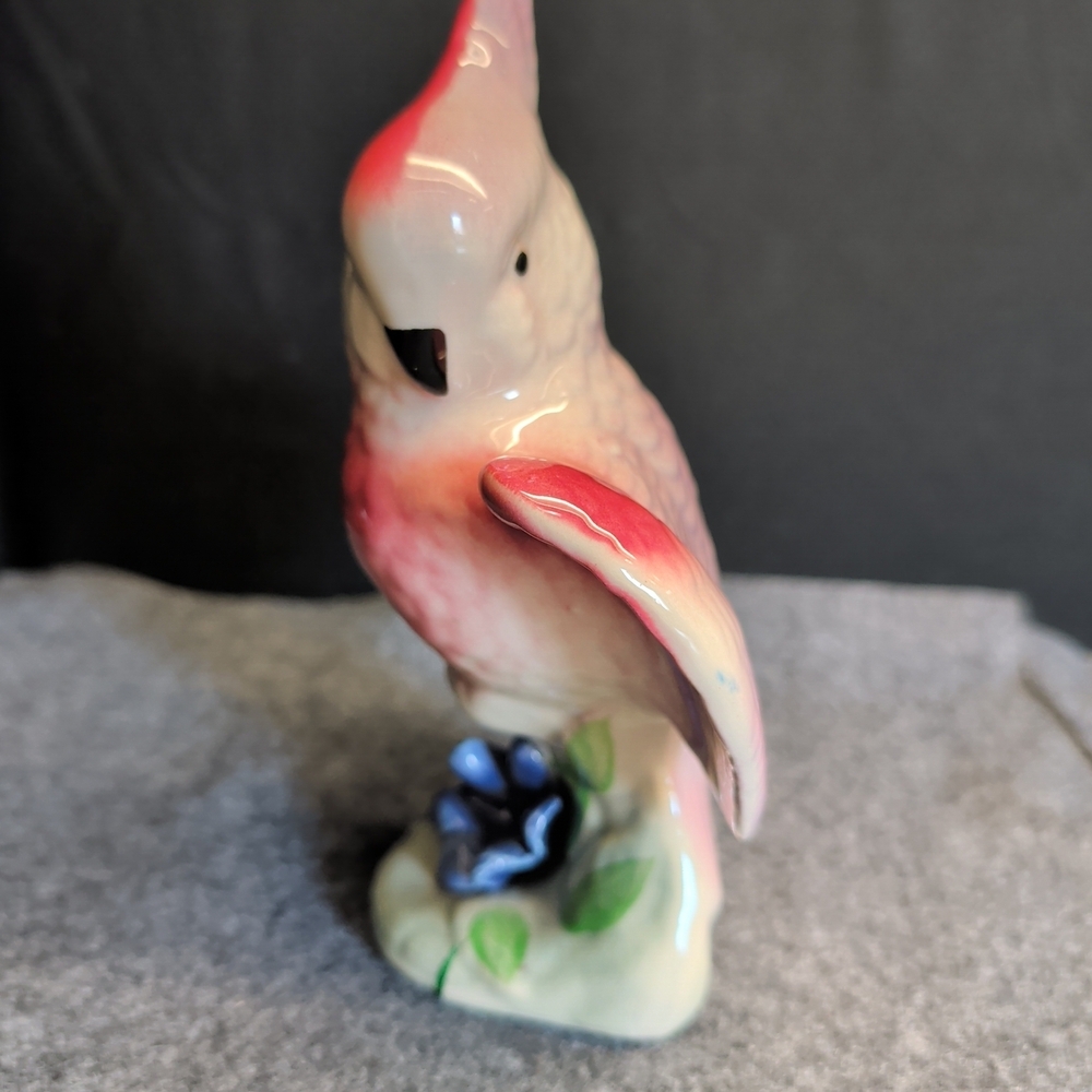 Pink and White Ceramic Bird Figurine - Picture 2 of 10